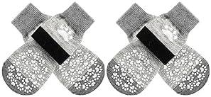 EXPAWLORER Anti Slip Dog Socks to Prevent Licking Paws, Dog Shoes for Hot Pavement, Dog Booties for Small Medium Large Senior Dogs, Traction Control Boots & Paw Protectors for Hardwood Floors XXS