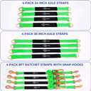 Trekassy Car Tie Down Straps for Trailers with Snap Hooks, Ratchet Straps for Car, Truck, UTV & More, 10000 lb Break Strength, Includes (8) Axle Straps