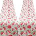 2 Pcs Watermelon Table Runner Watermelon Theme Tablecloth 14 x 72 Inch One in a Melon Party Decorations Summer Outdoor Table Runner for Wedding Birthday Party Baby Shower Garden Kitchen