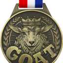 Goat Medal - 3ft Greatest Champion Medal of All Time, Goat Pendant Medal with Neck Strap, Goat Award Chain for Football Basketball Sports Championship MVP Award and Tournament League Champion