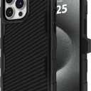 Pelican Shield 6.7" Apple iPhone 15 Pro Max Case - Compatible with MagSafe - 21FT MIL-STD Drop Protection - Magnetic Charging Phone Cases for iPhone 15 Pro Max with Belt Clip Holster Kickstand - Black