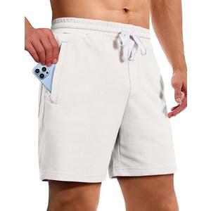 Pioneer Camp Sweat Shorts for Men 5 Inch Inseam Shorts Athletic Gym Workout Casual Cotton Shorts for Running Pajama Lounge, L