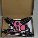 PHOEPET No Pull Reflective Dog Harness with Handle, 2 Adjustable Metal Rings and 3 Buckles, Easy to Put On and Off (Small, Pink)