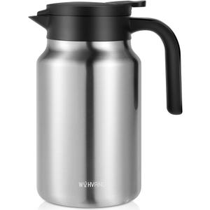 51Oz Thermal Coffee Carafes For Keeping Hot/Cold, Stainless Steel Coffee Carafe, Dustproof Insulated Water Carafe for Party/Home,Silver