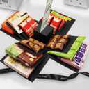 5-Layer creative explosion gift box, gift wrap box. Creating a 5-Layer of various gifts by yourself. An ideal, mysterious self-made gift for birthday, Christmas and anniversaries. (Black, Square)
