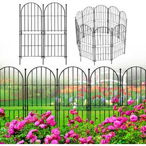 Decorative Garden Fence 31in (H) x10ft (L), 10 Pack No Dig Fence Animal Barrier for Dog, Arched Flower Bed Edging, Wire Border Panel Fencing for Yard Patio Outdoor Decor