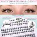 Short Lash Clusters Natural Wispy 8-12MM Eyelash Clusters Eyelash Extension Kit CD-Curly Individual Lashes Kit DIY Lash Extension at Home Long-lasting Effect by Newcally