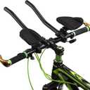 Alomejor Aerobars Aluminum Alloy TT Handlebars Rests Armrest Pads and Sponge Cushions for Road Bikes Triathlon Cycling 