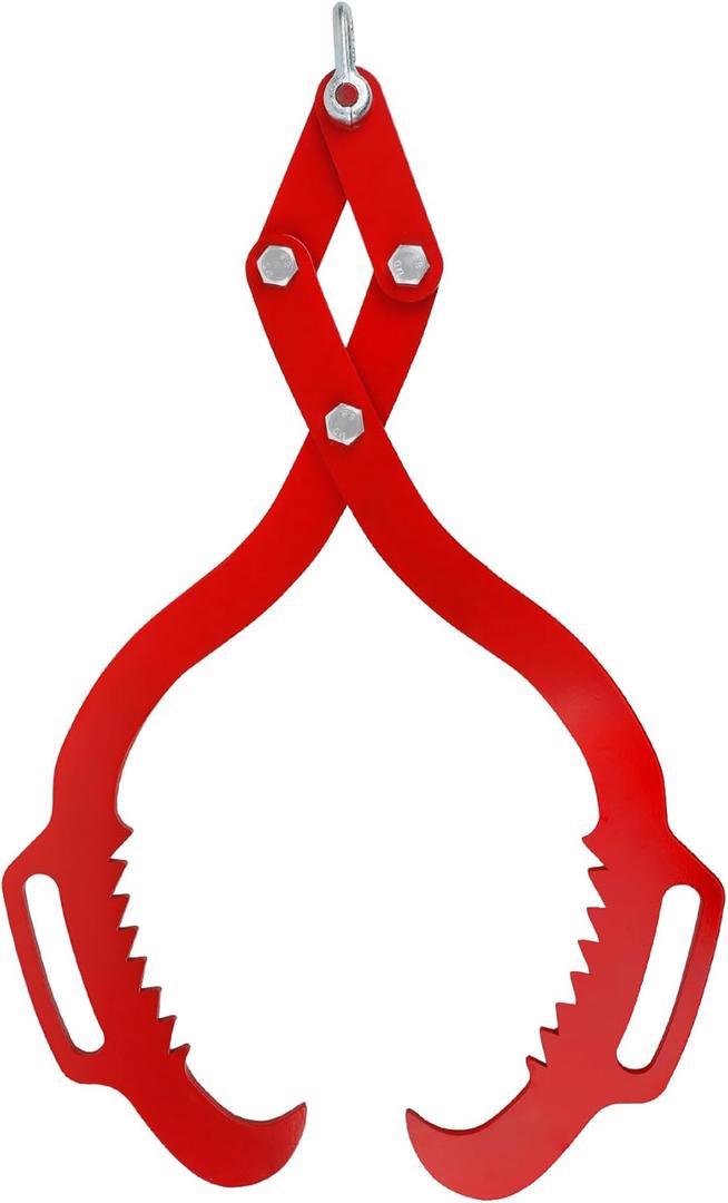 Log Tongs 18 inch 2 Serrated Claw, Eagle Claw Design Log Grapple, Heavy Duty Logging Tongs 772 Pounds Lifting Capacity for Trucks, ATVs, Tractors, Forklifts