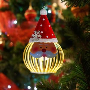 Santa Christmas Solar Lantern Hanging, Santa Claus Christmas Solar Lights Waterproof, Christmas Outdoor Lantern Decorations for Home, Porch, Patio, Yard, Garden (Red)