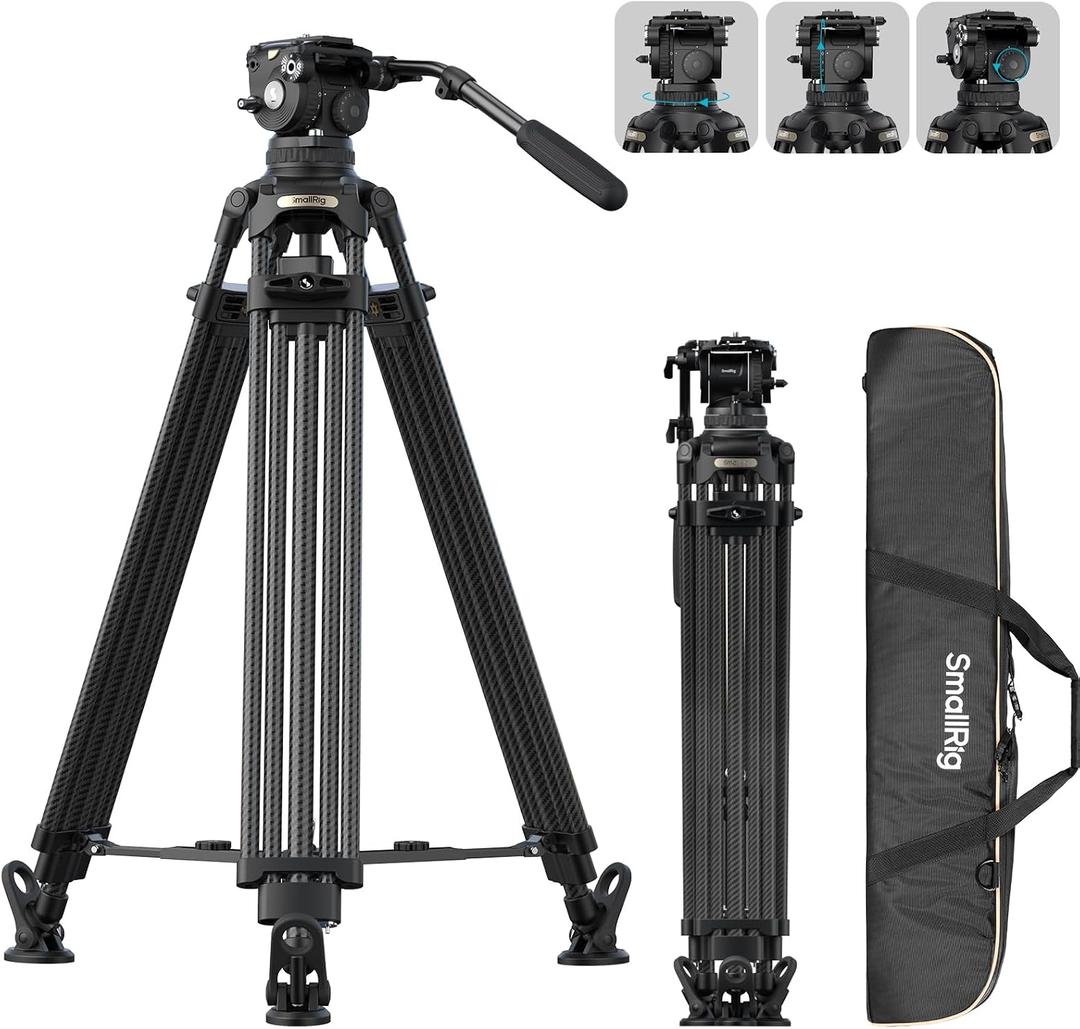 SmallRig 79''/200.5cm Carbon Fiber Video Tripod with 7-Step Counterbalance