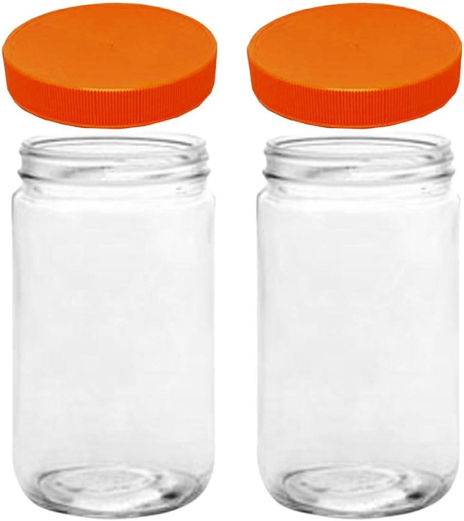 JARMING COLLECTIONS Mason Jars 32 Oz Extra Wide Mouth Glass Jars (Set of 2)