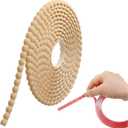 Leinuosen Flexible Molding Trim Peel and Stick for Walls Decorative Bead Pearl DIY Wall Trim for Bathroom Mirror Frame Border Backsplash Ceiling Cabinet TV Wall Edge(Wood,10ft /15 mm)