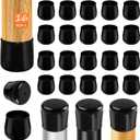 16pcs Chair Leg Protectors for Carpet, Round Chair Feet Glides Covers Caps Furniture Foot Sliders with Plastic Pads Damage-Free Move on Carpets (Fit:1-1/8"~1-7/16", Black)