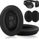 Replacement Ear Pads for Bose Quiet Comfort 35 Ear Cushion Kit Compatible with Bose QC 35/35 II Headphones Made of Protein Leather Memory Foam (Black)
