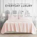 Linen Closet 4 Pcs 100% Cotton Full Size Sheets Set, Blush, 400 Thread Count, Percale Weave, Deep Pocket Fitted Sheet, Fits Up To 18" Mattress, Crisp & Cooling Bed Sheets for Home & Hotel Use