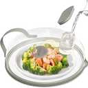 Microwave Splatter Cover with Water Steamer for Food - 10 Inch Steam Microwave Splatter Guard with Handle Plate Covers for Heating Food Splash Oven Lid with Built in Steamer