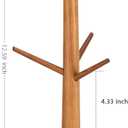 Acacia Wood Mug Holder Tree, 6 Hooks Wooden Mug Organizer for Kitchen Counter & Coffee Bar, Easy to Assemble, Natural Wood Color, Ideal for Small to Medium Mugs