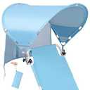 XL Universal Wind-Resistant Chair Umbrella Canopy, Extra Large Foldable UPF 50+ Sun Shade Attachment with Adjustable Clamp, Fits Most Beach, Camping, Lawn, Sports, Zero Gravity Chairs, Patented