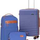 Carry On Luggage 22x14x9 Airline Approved, 20-inch Hard Shell Suitcases with Wheels, ABS Lightweight Carry on Suitcase with TSA Lock (Backpack Type, Slate Blue)