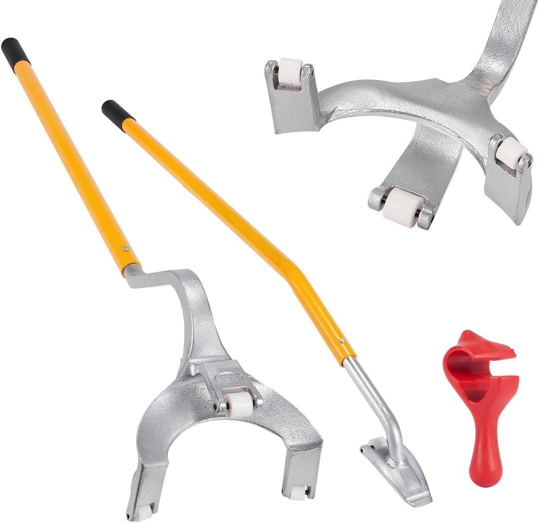 VEVOR Steel Tire Mount Demount Tool 22.5" to 24.5" Semi Tire Changing Tool with Extra Bead Holder, Tubeless Truck Bead Breaker Manual Tire Changing Tools for Car Repairing (Yellow)