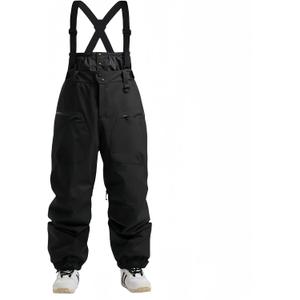 Mens Snow Bibs Baggy Snowboard Pants Women Ski Overalls Insulated Waterproof Snow Pants Winter Warm Outdoor Sports (Medium, Black)
