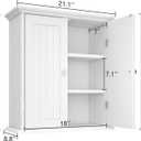 ChooChoo Bathroom Wall Cabinet, Over The Toilet Space Saver Storage Cabinet, Medicine Cabinet with 2 Door and Adjustable Shelves, Cupboard, 8.8\"d X 21.1\"w X 24\"h