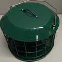 Kingsyard Tube Squirrel Proof Bird Feeders for Outdoor Hanging, Metal Caged Bird Feeder with Rain Proof Covered for Wildbirds Finches Bluebird, 4 Feeding Ports, Green