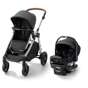Graco Mode Nest2Grow DLX Travel System, 4-in1 Carseat Stroller Combo, 4 Modes of Use Capability from Infant Car Seat Carrier to Double Stroller, Includes SnugRide SnugFit LX Infant Car Seat, Riordan