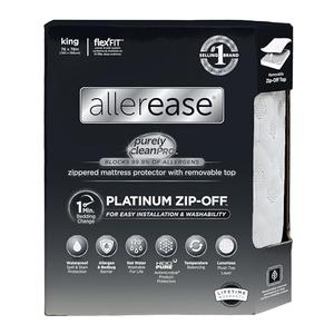 AllerEase Platinum Zip-Off Top Waterproof Mattress Protector King Size 360 Degree Zipper Allergen Barrier Temperature Balancing Luxurious Plush Top Separately Machine Washable Mattress Cover (White) AllerEase Platinum Zip-Off Top Waterproof Mattress Protector King Size 360 Degree Zipper Allergen Barrier Temperature Balancing Luxurious Plush Top Separately Machine Washable Mattress Cover (White)