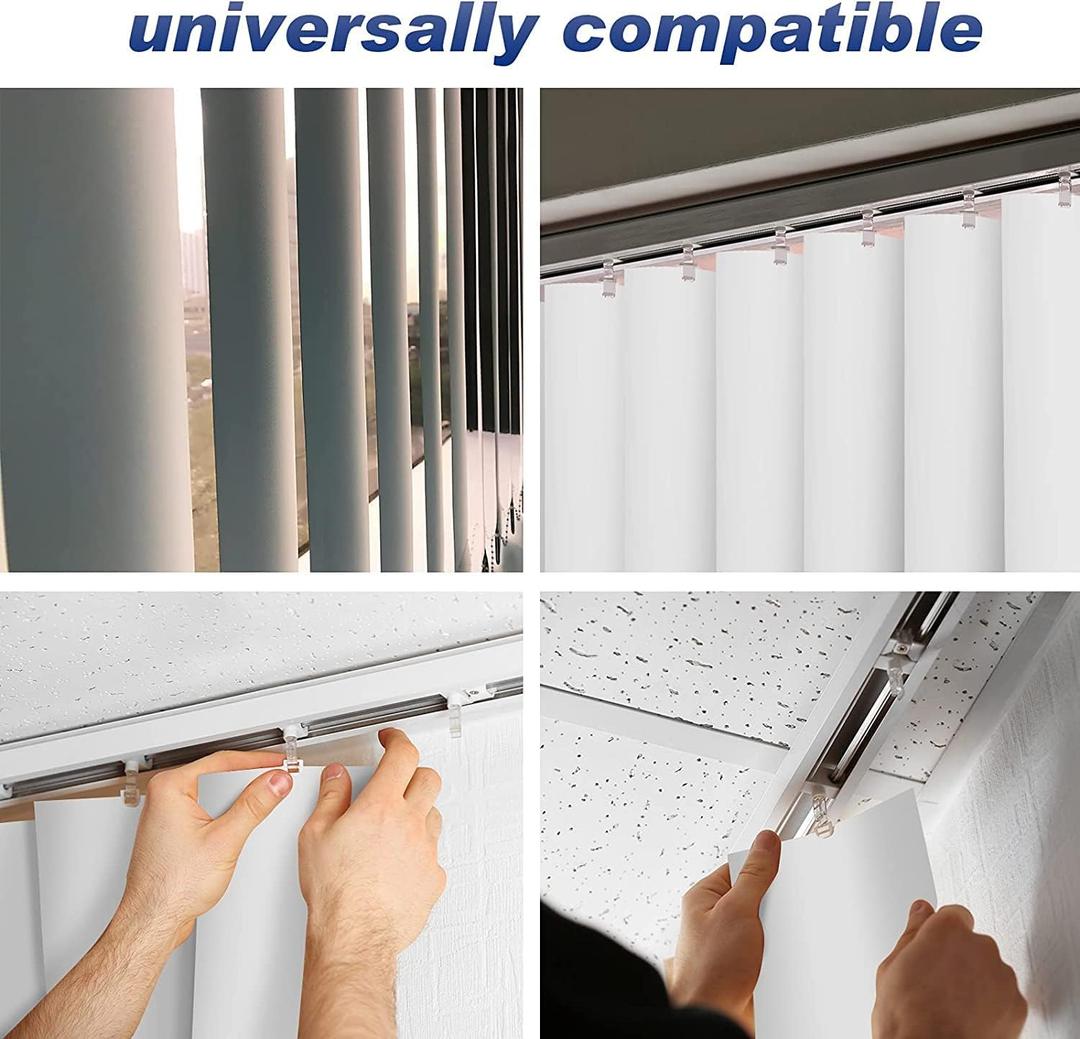 82.5" x 3.5" White PVC Vertical Blind Replacement Slats Curved Smooth
