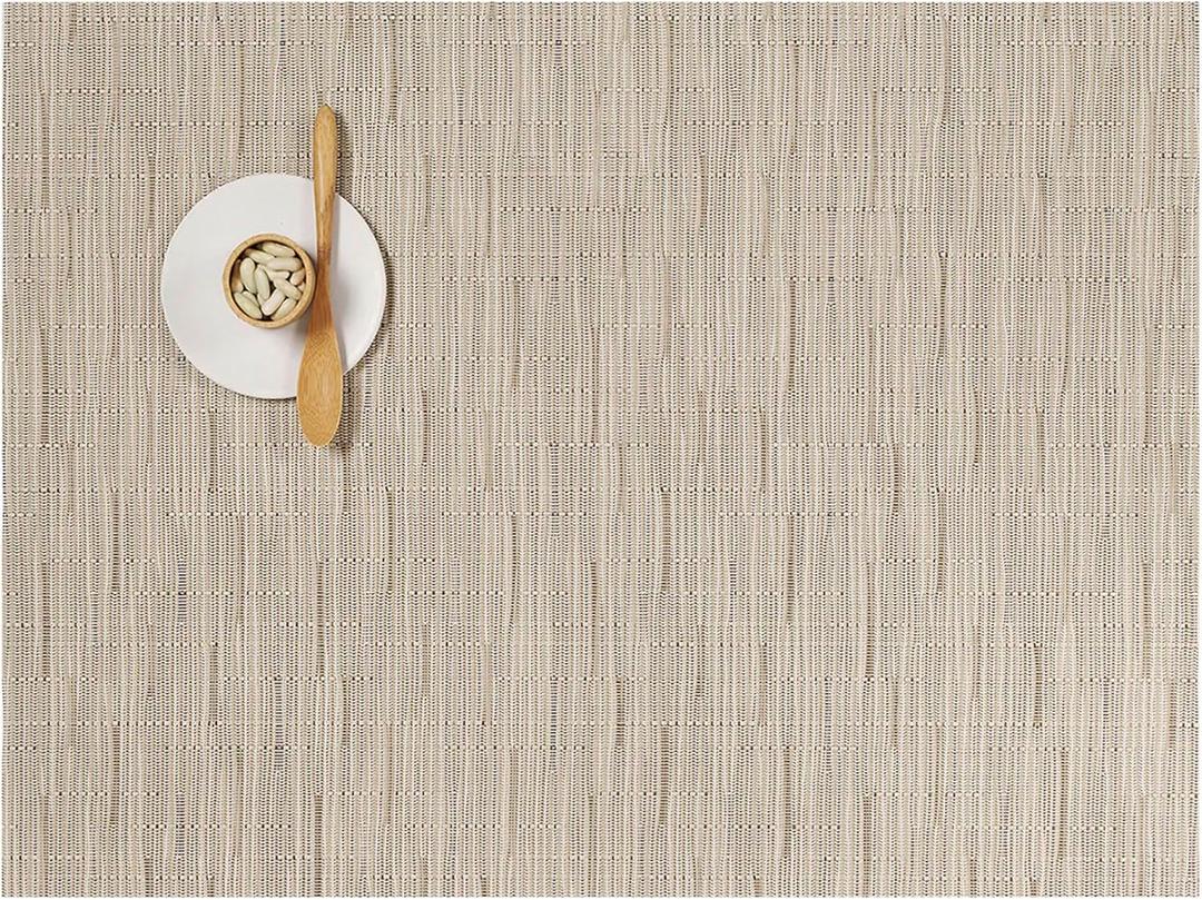 Chilewich Bamboo Placemats Set of 4 - Woven Rectangle Placemats - Reusable, Stain-Resistant, Indoor/Outdoor Tabletop Protection - 19" x 14" - Oat