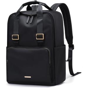 GOLF SUPAGS Laptop Backpack for Women Fits 15.6 Inch Notebook Computer Bag Purse Casual Daypack Travel Work Backpacks (Black)