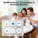 WiFi Thermometer Hygrometer, Wireless Indoor Temperature Sensor with App Alert, Free Data Storage Export, Smart Humidity Meter Monitor for Home Greenhouse, Compatible with Alexa, 4 PCS (with Battery)