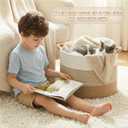 Artfeel 70L Large Cotton Rope Basket, Decorative Woven Blanket Storage for Living Room, Boho Toy Storage & Toy Box for Kids, Versatile Laundry Basket & Nursery Hamper for Blankets(Brown)