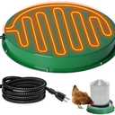 Shaledig Chicken Water Heater for Winter 12.4", 125W Thermostat Chicken Drinker Heater Base for 3–5 Gal Metal Plastic Poultry Waterer, Water Heater for Chickens Duck with 6.6' Power Cord (Green,2PACK)