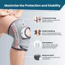 JOMVD Knee Brace for Knee Pain Relief, Adjustable Knee Support with Side Stabilizers for Meniscus Tear, Arthritis, ACL, PCL, MCL, Joint Pain Recovery, Women & Men,Large