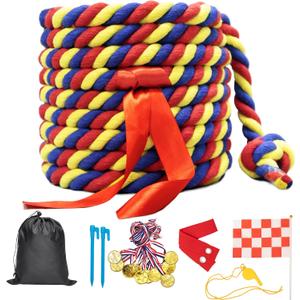 Tug of War Rope for Kids and Adults, 20FT Tug a War Rope for Outdoor Games Field Day Family Reunion Birthday Party Games, Summer Outside Activities Yard Backyard Lawn Picnic Games, Team Building Games