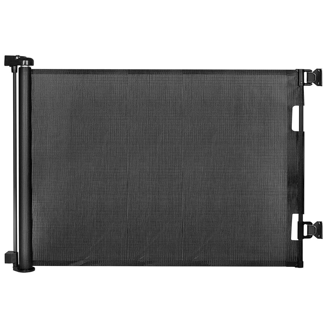 Retractable Baby Gates, Mesh Dog Gate for Doorways, 33.6" Tall, Expands to 55" Wide,Pet Safety Essential Fit for Baseboards, Wide Toddlers Gates for Hallways, Indoor & Outdoor,Black