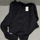 FeelinGirl Long Sleeve Zip Up Design Shapewear for Women Deep V Neck Body Shaper Tummy Control Shapewear Bodysuits (X-Large-XX-Large, Black)