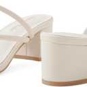 Shoe'N Tale Platform Heels for Women Strappy Block Chunky Heels Square Toe Ankle Buckle Sandals Light Nude 6