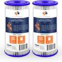 Aquaboon 5 Micron Pleated Sediment Water Filter 10 x 4.5 Cartridge - Whole House Water Filter Replacement - Whole House Water Filters Cartridges Compatible with Well Filters FXHSC, R50-BBSA, 2-Pack
