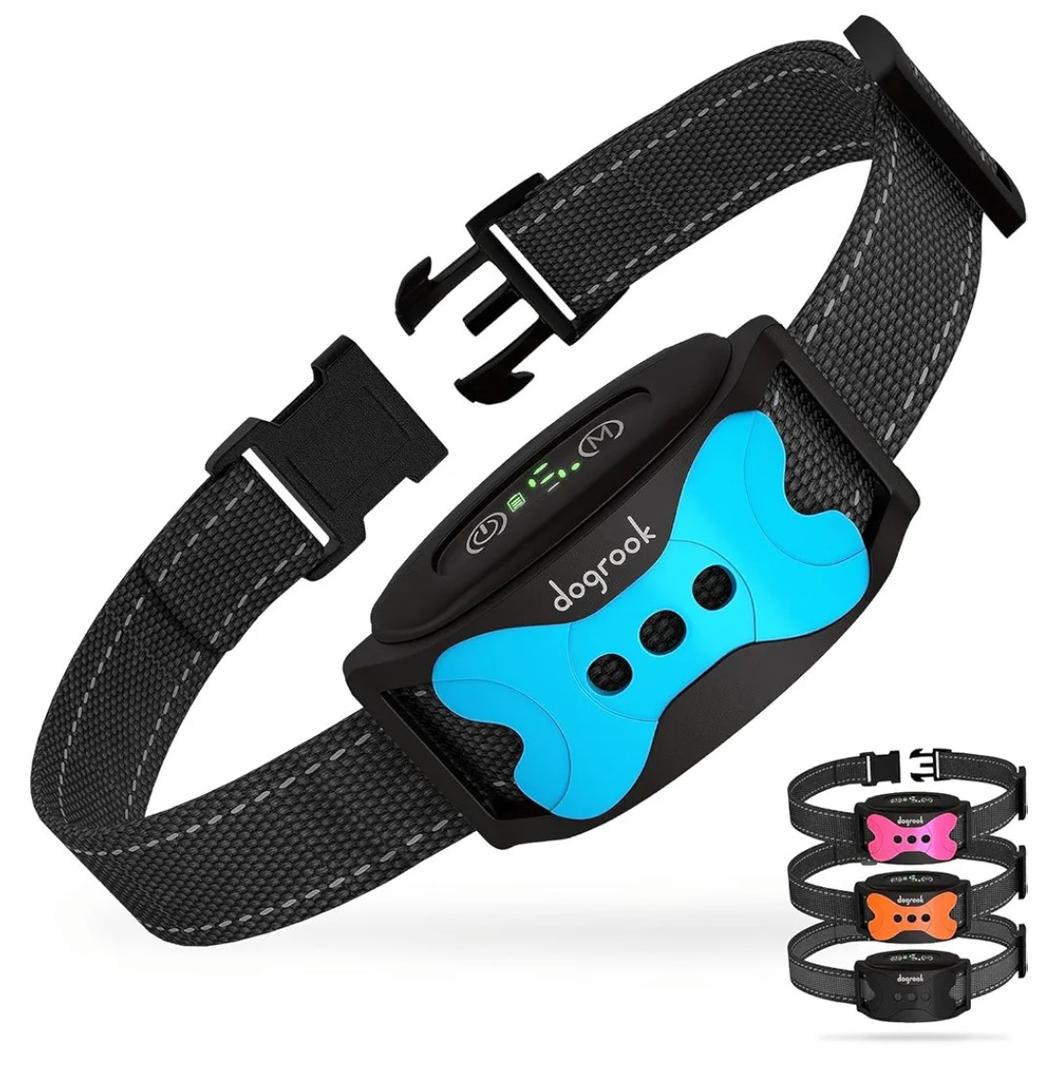 DogRook Dog Bark Collar | Smart Collar for Dog Training | No Shock | Beep & Vibration | Rechargeable | No Bark Collar for Dogs | Anti Bark Collar for Large Dog, Medium Dog, Small Dog | 12-110 lbs