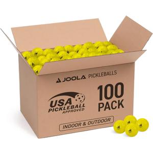 JOOLA Primo Pickleball Balls - Tournament Indoor and Outdoor Pickleball Balls - USAPA Approved - Ideally Weighted and Precision Crafted 40 Hole Design Official Size - Choose 4, 20, 100 Pack
