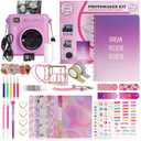 Photomaker Kit - Instant Print Camera for Kids Plus DIY Journal Kit for Girls - 150 Pcs Tween Journal & Camera for Girls - 6 7 8 9 10 11 12 13 14 Year Old Girl (Lilac)