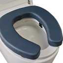 Toilet Seat Cushion Toilet Seat Riser with 2-inch High-Density Foam Performance Microfiber Fabric-Suitable for Standard,Elongated Toilets Bedside Commode(Blue)