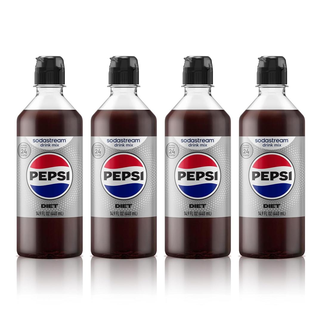 SodaStream Diet Pepsi New Pour Bottle Beverage Mix (440ml, Pack of 4)