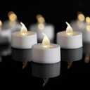 LANKER 24 Pack LED Tea Lights Candles, Warm White Flickering Flameless Tealights, Long Lasting Battery Operated Fake Candles, Decoration for Halloween (Warm White - 24pcs)