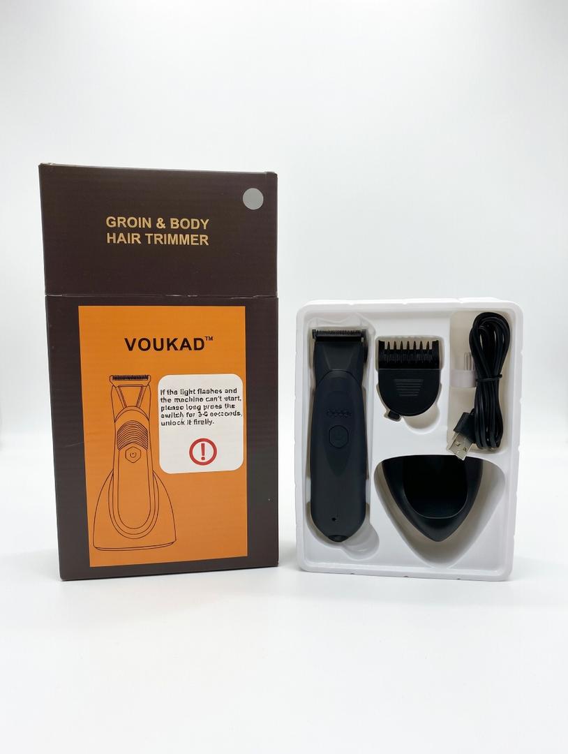 VOUKAD Groin & Body Hair Trimmer Electric Waterproof Grooming Kit USB, Black