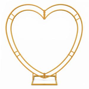 Heart Arch, 6.5FT Metal Heart Arch Stand, Wedding Backdrop Frame, Gold